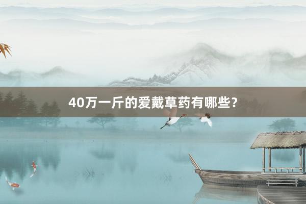 40万一斤的爱戴草药有哪些？